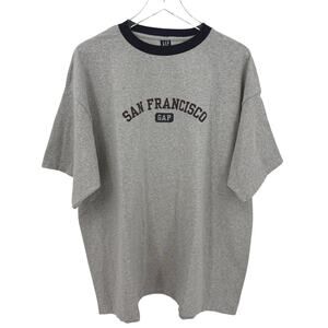 Vintage Gap San Francisco Ringer T Shirt Gray Navy Blue Size XXL